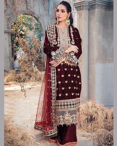 Velvet Punjabi Patiala Suits Indian Pakistani Wedding Wear